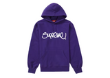 Supreme Raised Handstyle Hooded Sweatshirt Purple