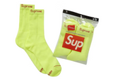 Supreme Hanes Crew Socks (4 Pack) Flourescent Yellow 6-12