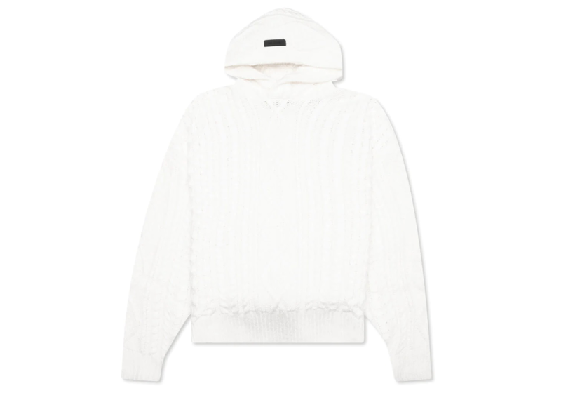 Fear of God Essentials Kids Cable Knit Hoodie Cloud Dancer (FW23)