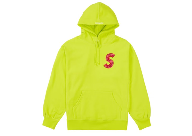 Supreme S Logo Hooded Sweatshirt Acid Green (FW20)