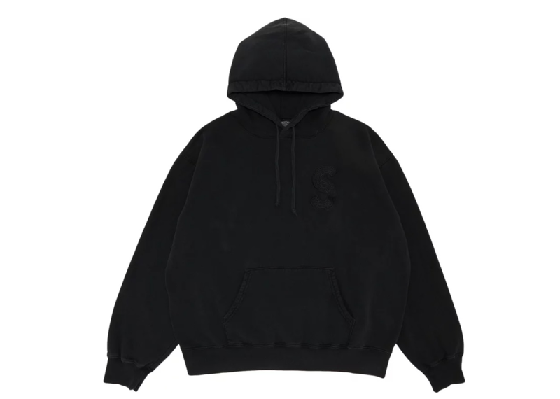 Supreme Overdyed S logo Hooded Sweatshirt Black (SS23)